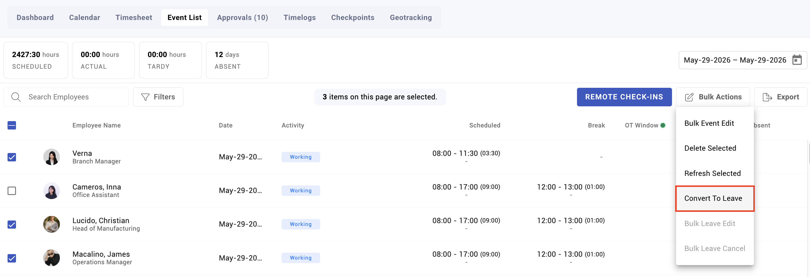 events the attendance record - screenshot 3