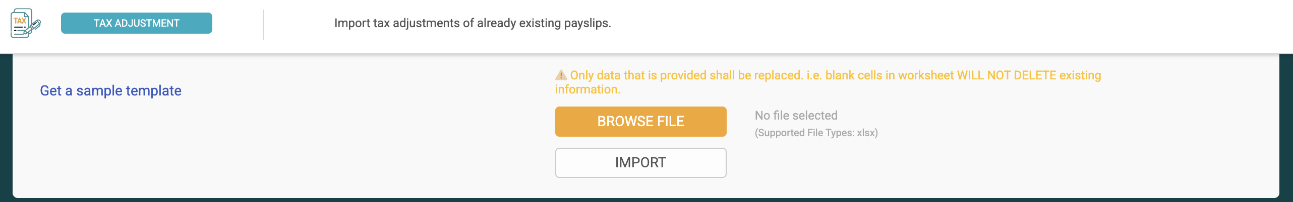 manual tax adjustments - screenshot 1