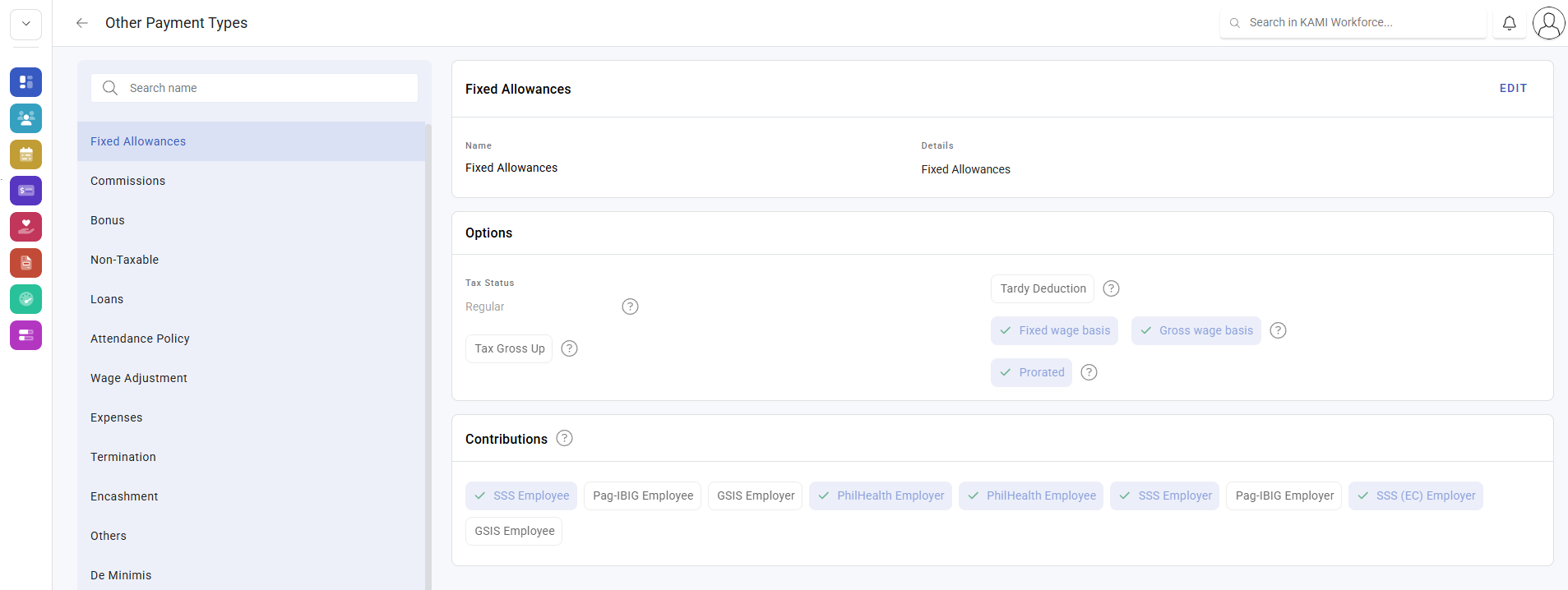 other payment types and groups - screenshot 1