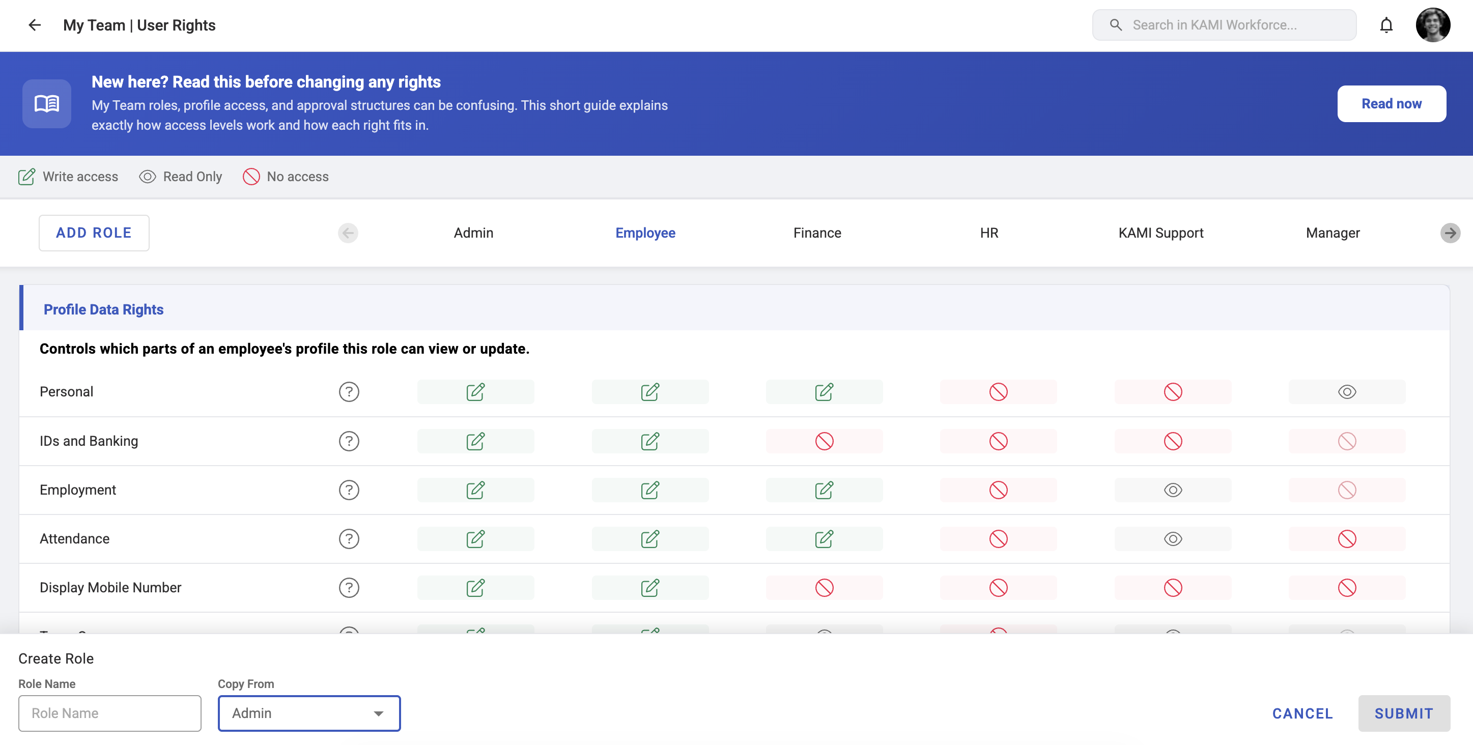 Configuring My Team User Rights - screenshot 2