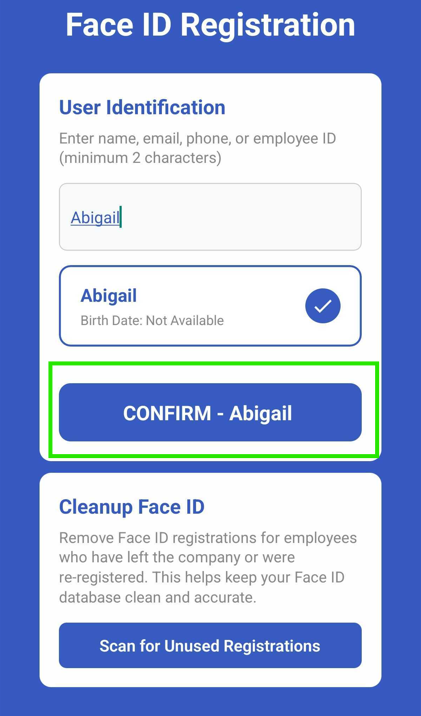 Face ID Registration for ClockSmart (1:N Mode) - screenshot 5