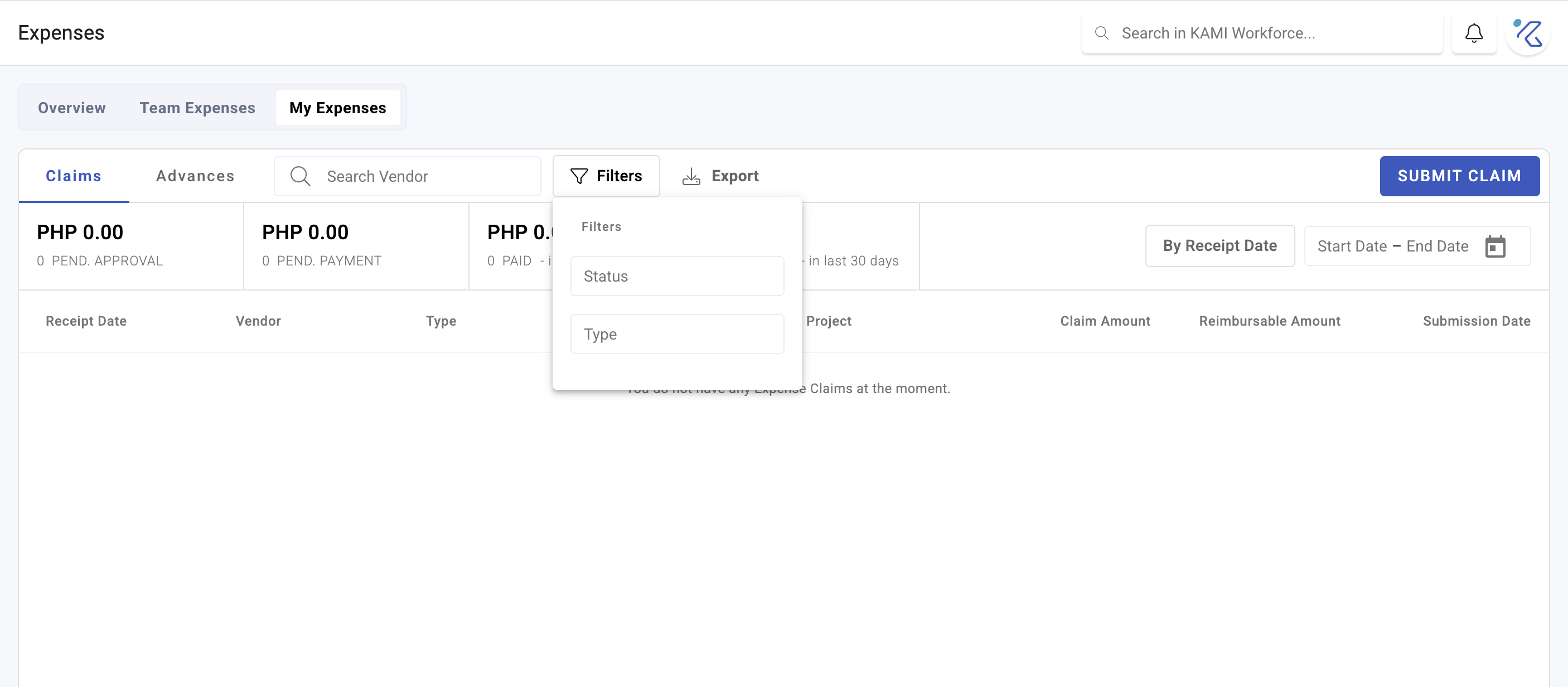 expense reports - screenshot 1