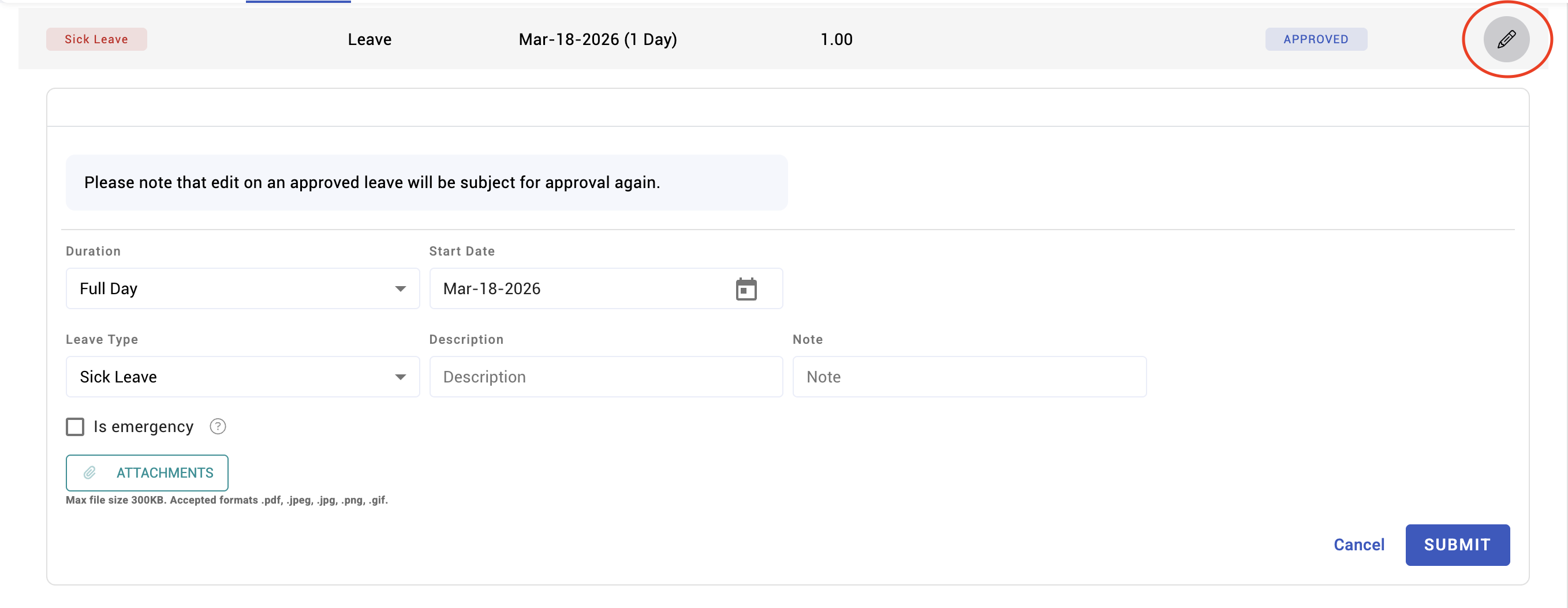 requesting and amending leave - screenshot 2