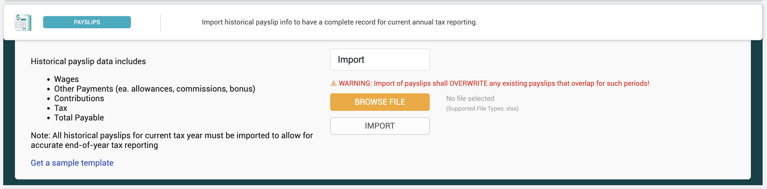 importing historical payslips - screenshot 1