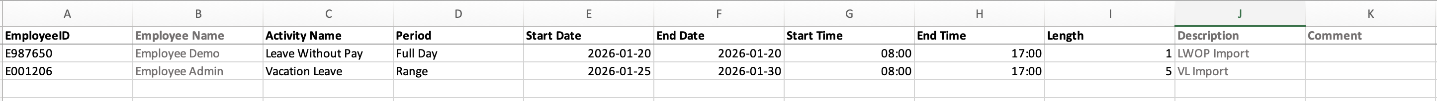 importing leave data - screenshot 3