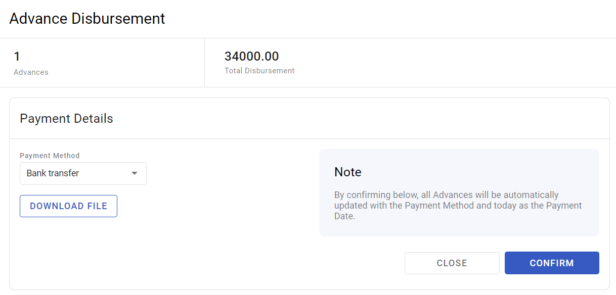 managing advances - screenshot 7