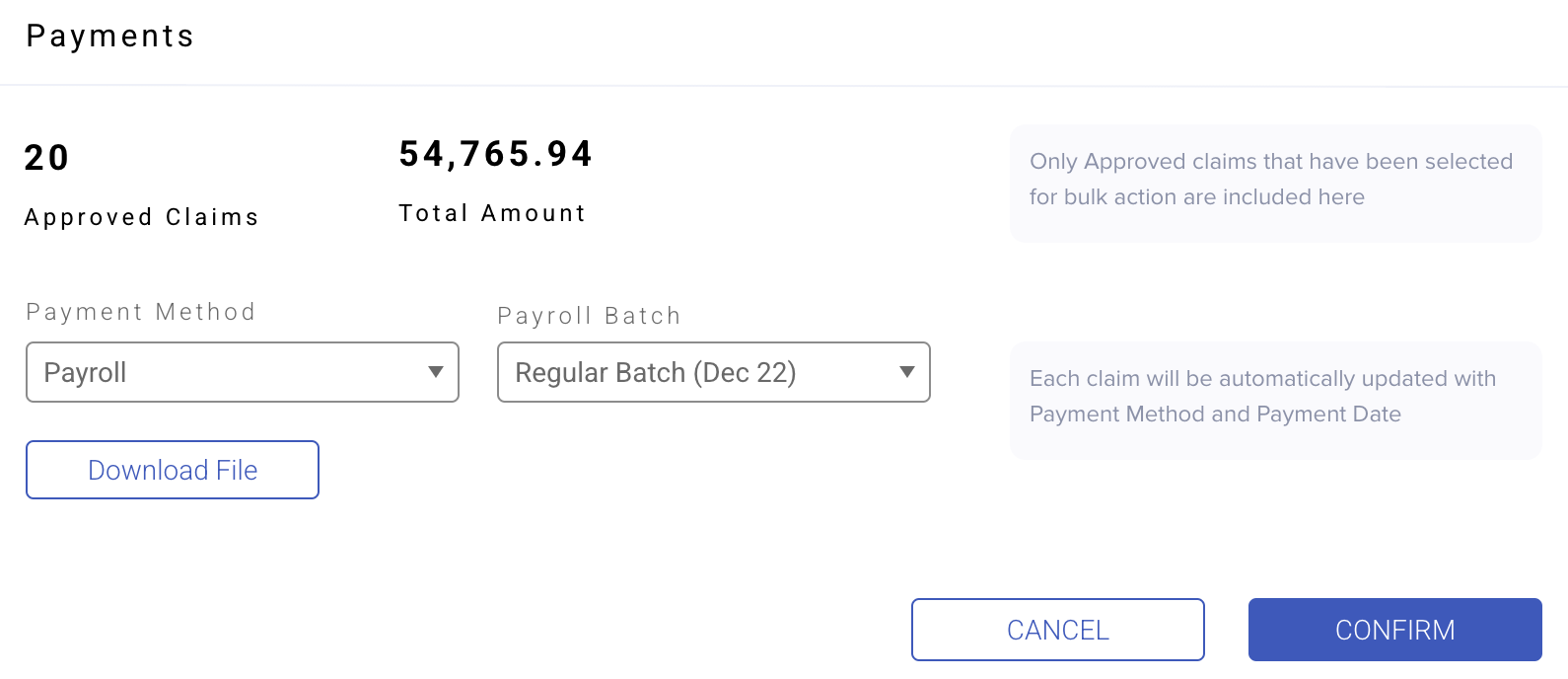 managing and approving expense claims - screenshot 3