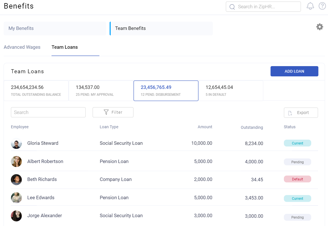 Manage Team Loans and Advance Wages - screenshot 2
