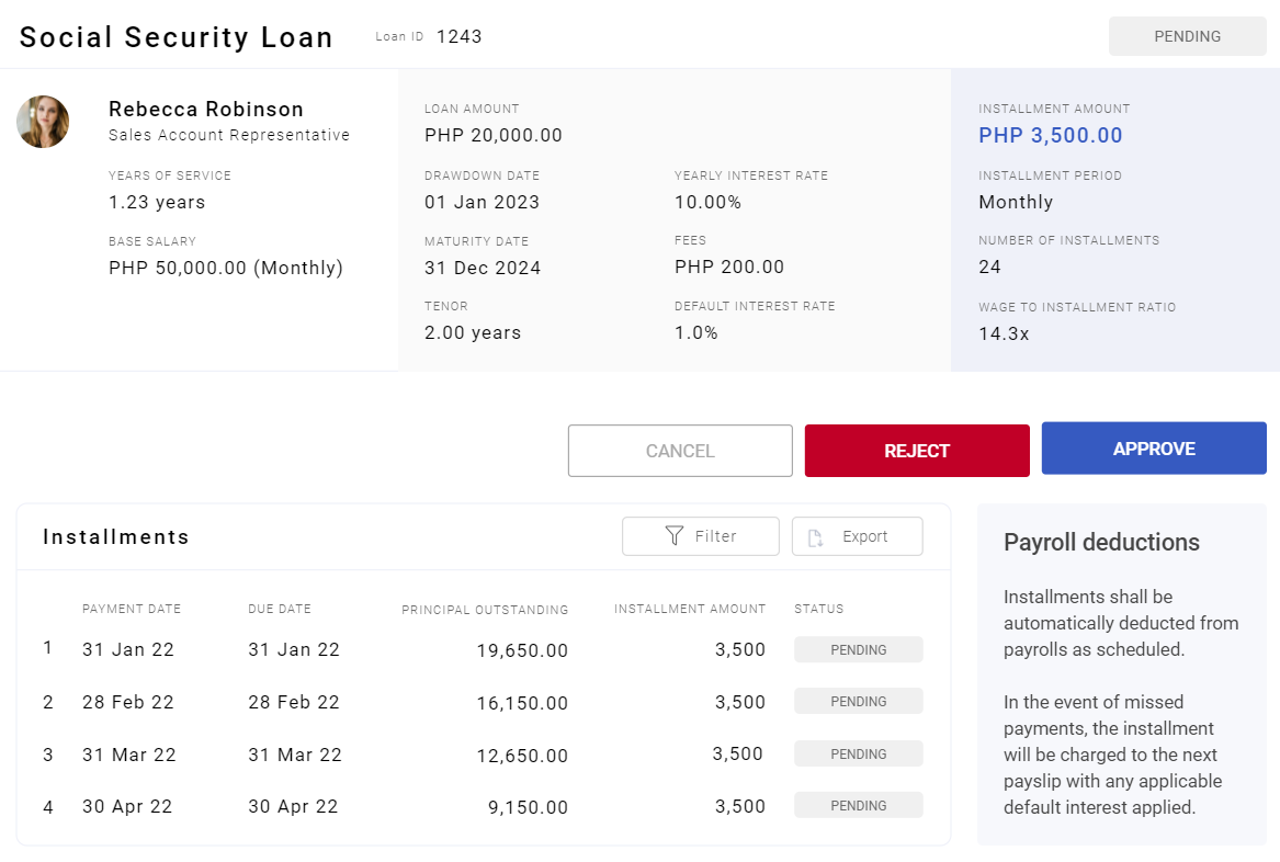 Manage Team Loans and Advance Wages - screenshot 3
