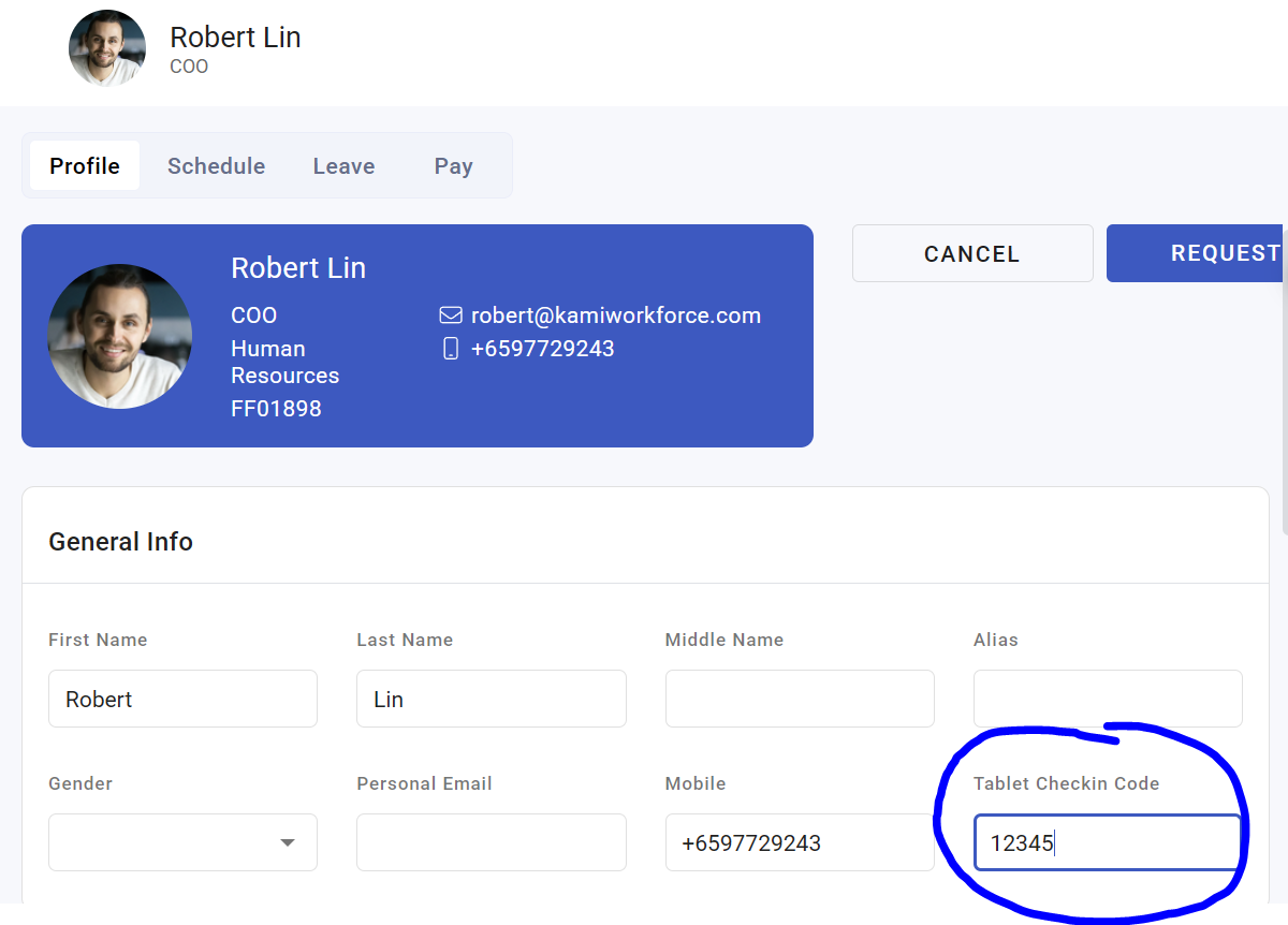 Passcode + Face ID Registration for ClockSmart (1:1 Mode) - screenshot 1