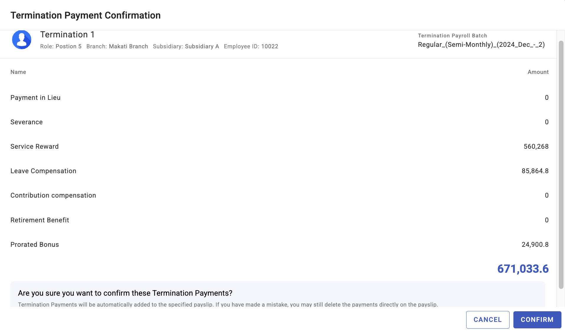 final pay on termination - screenshot 4