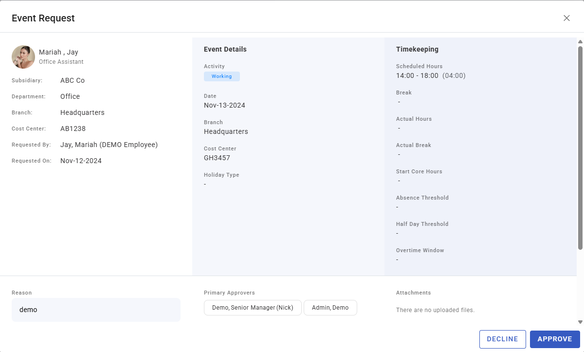 approving attendance and leave requests - screenshot 2