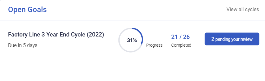 reviewing and tracking team goals - screenshot 2