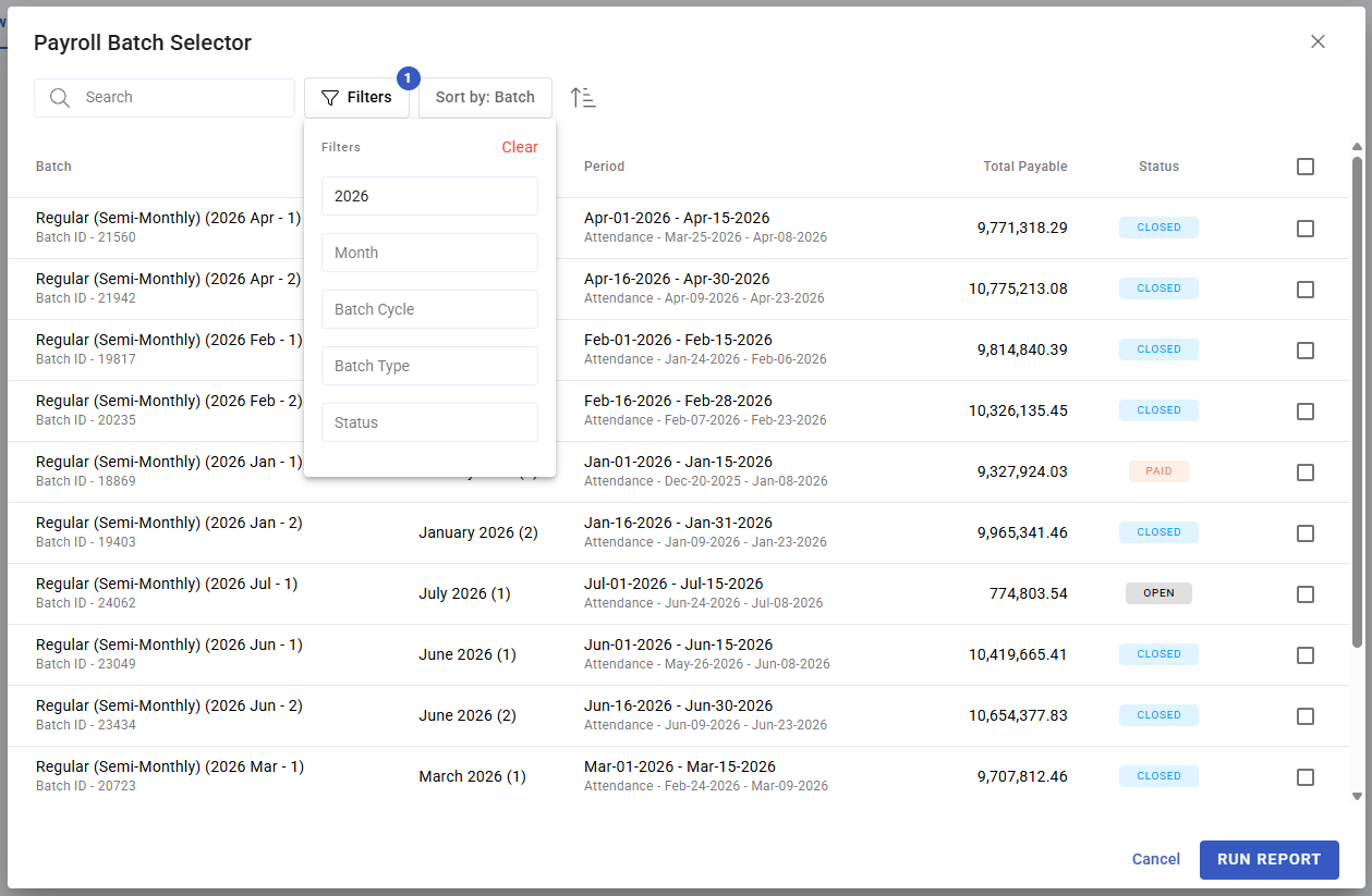 payroll reports - screenshot 2