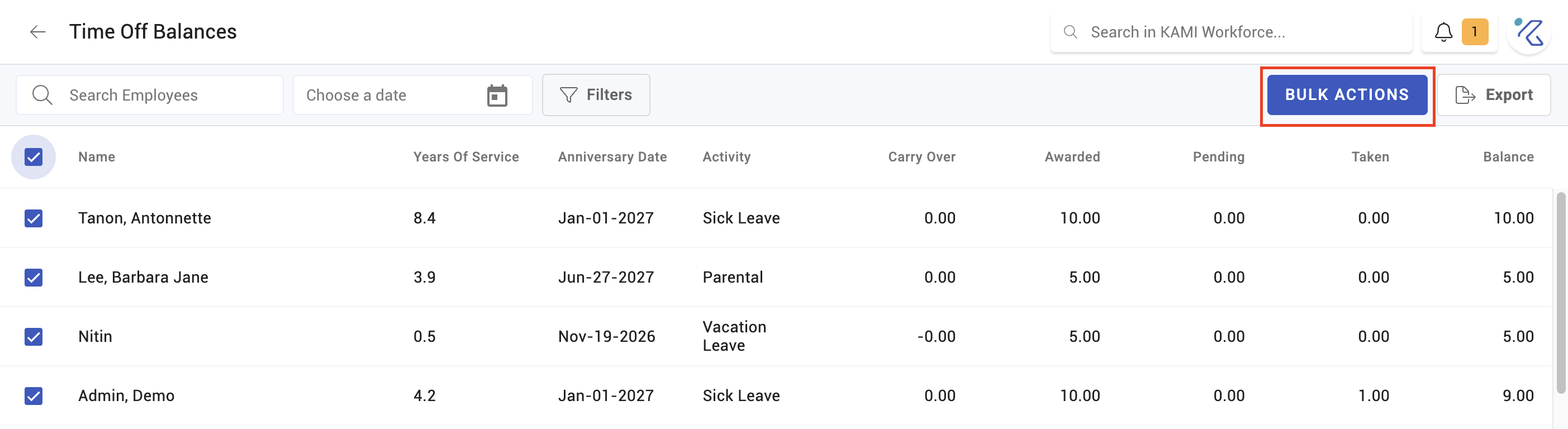 leave balances and accrual - screenshot 2