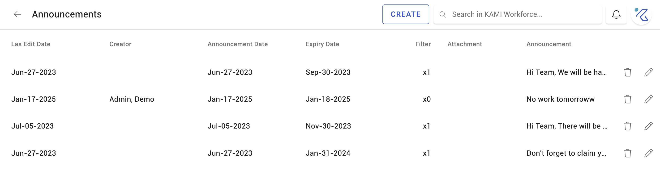 announcements - screenshot 1