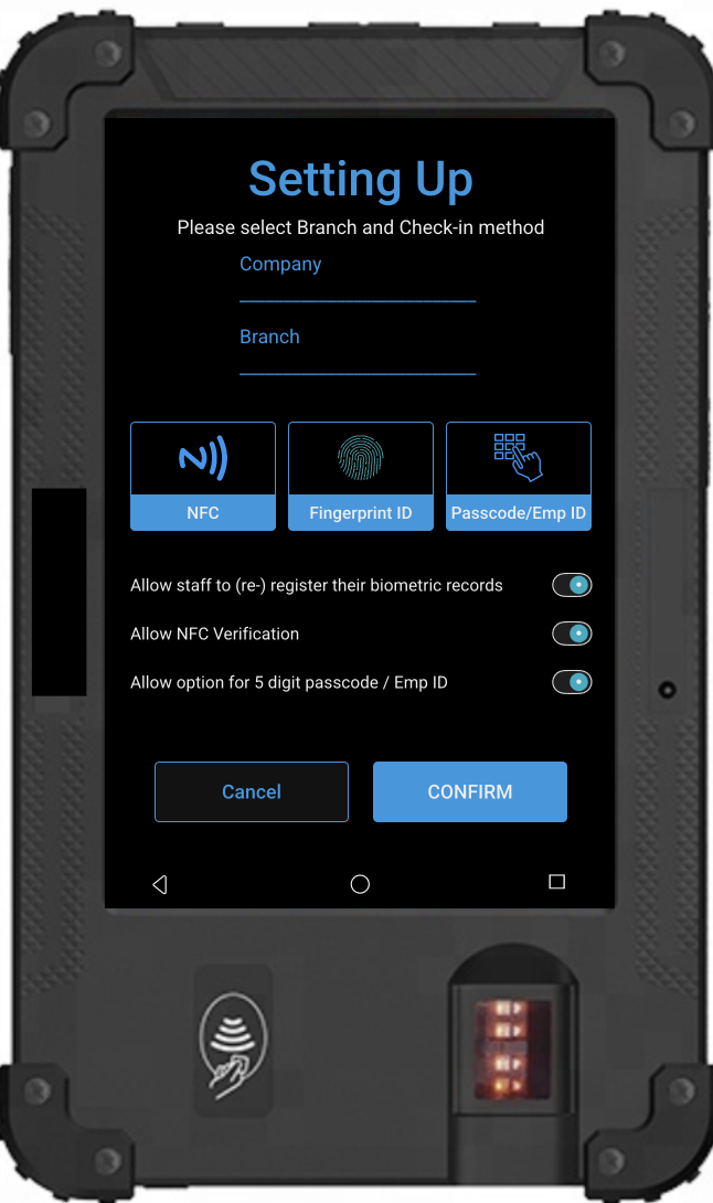 Set Up and Register Employees on the Biometric Tablet - screenshot 1