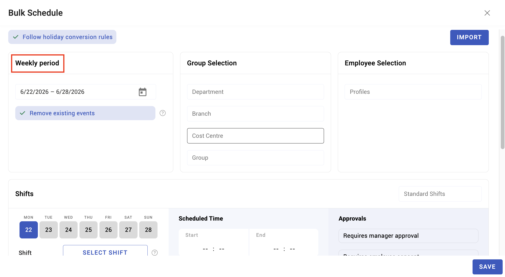 Set Up Dynamic Schedules - screenshot 1