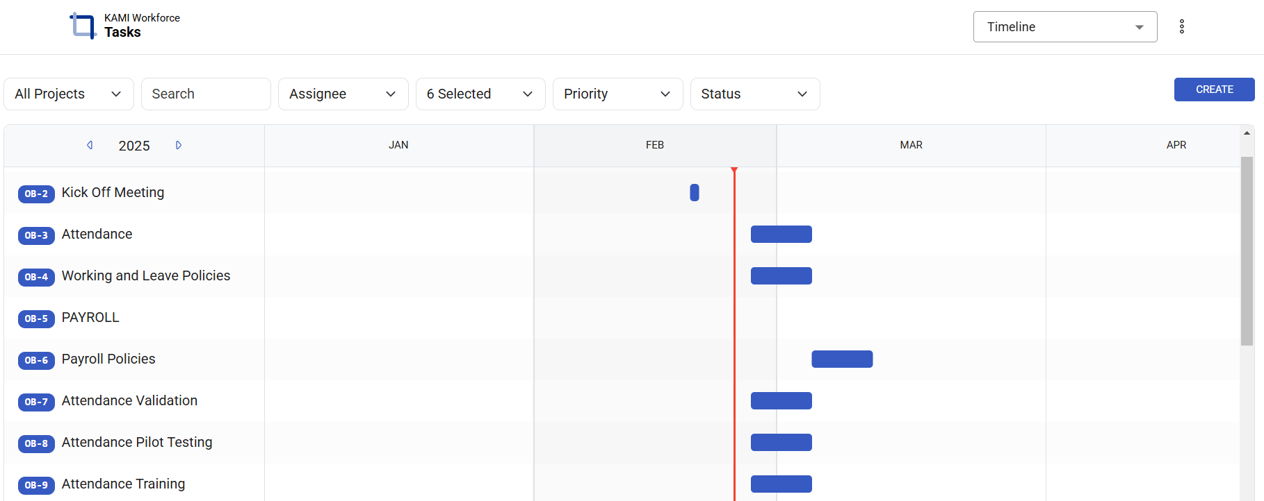Timeline View in Tasks - screenshot 1