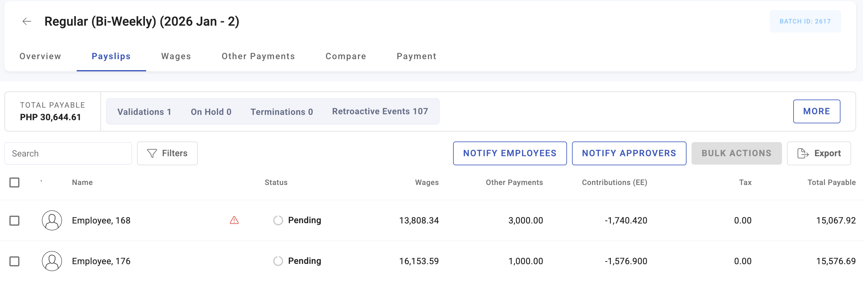 viewing and validating payslips - screenshot 3
